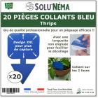 Piège collant bleu à insectes : thrip, mouche du terreau, moucheron pour plante en pot - Lot de 20