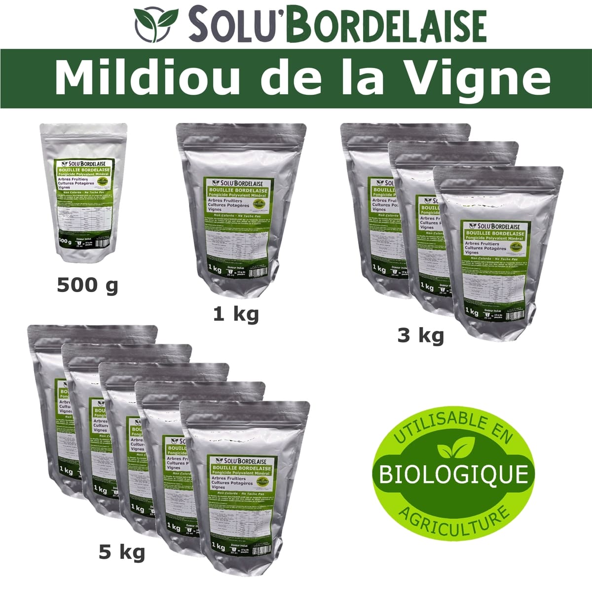 Bouillie Bordelaise Non Colorée spécial Mildiou de la vigne, SOLU