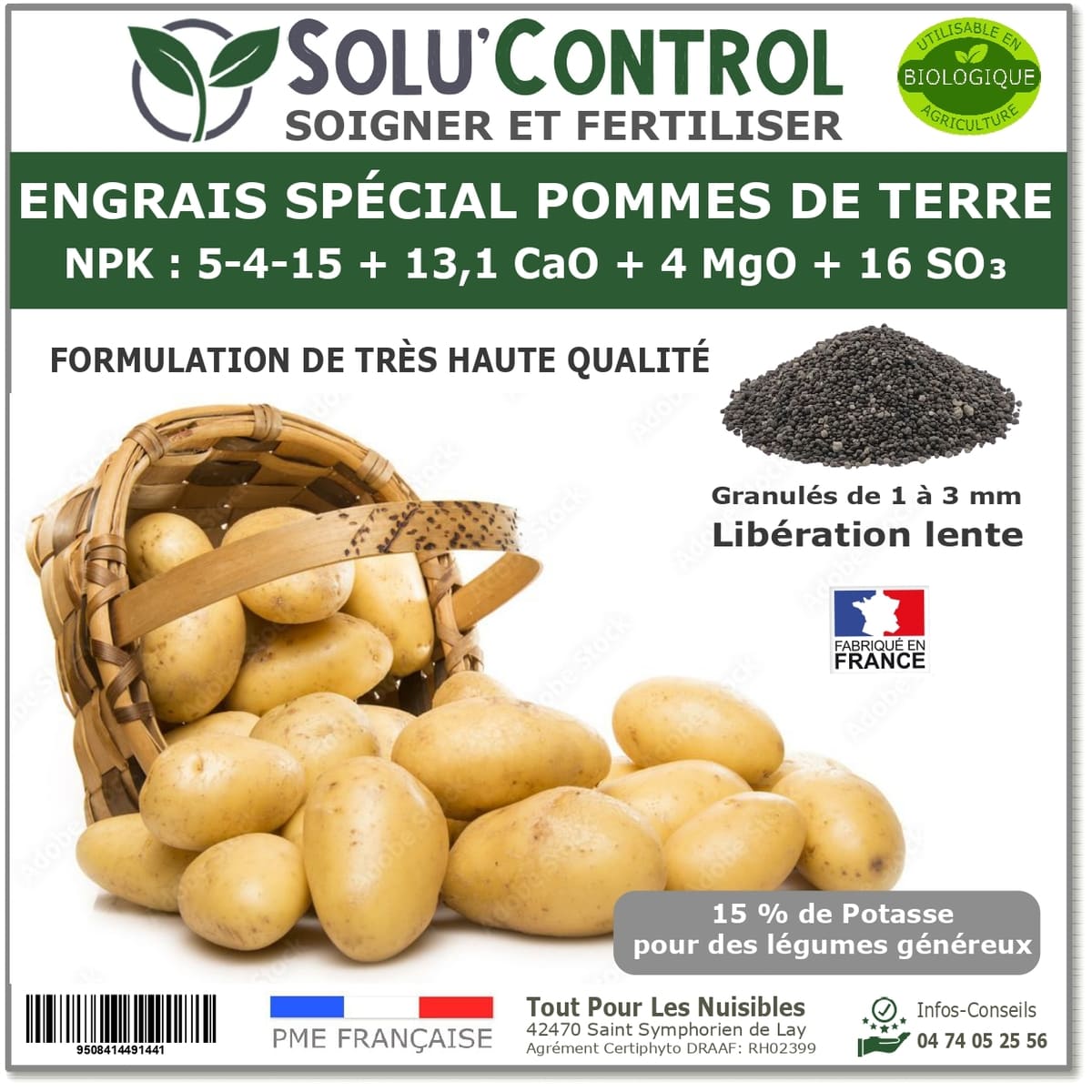 Engrais Spécial Pommes de terre et autres légumes racines, SoluControl
