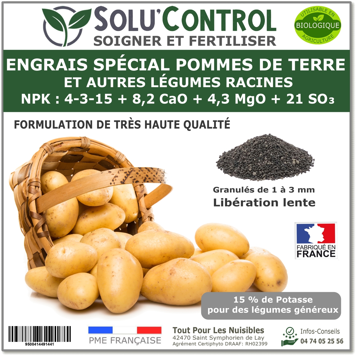 Engrais Spécial Pommes de terre et autres légumes racines, SoluControl